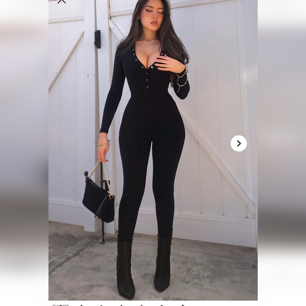 Black Long Sleeve Jumpsuit MEDIUM